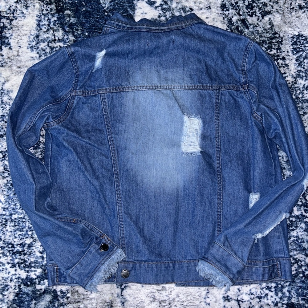Distressed Denim jacket size Medium - Picture 2 of 2
